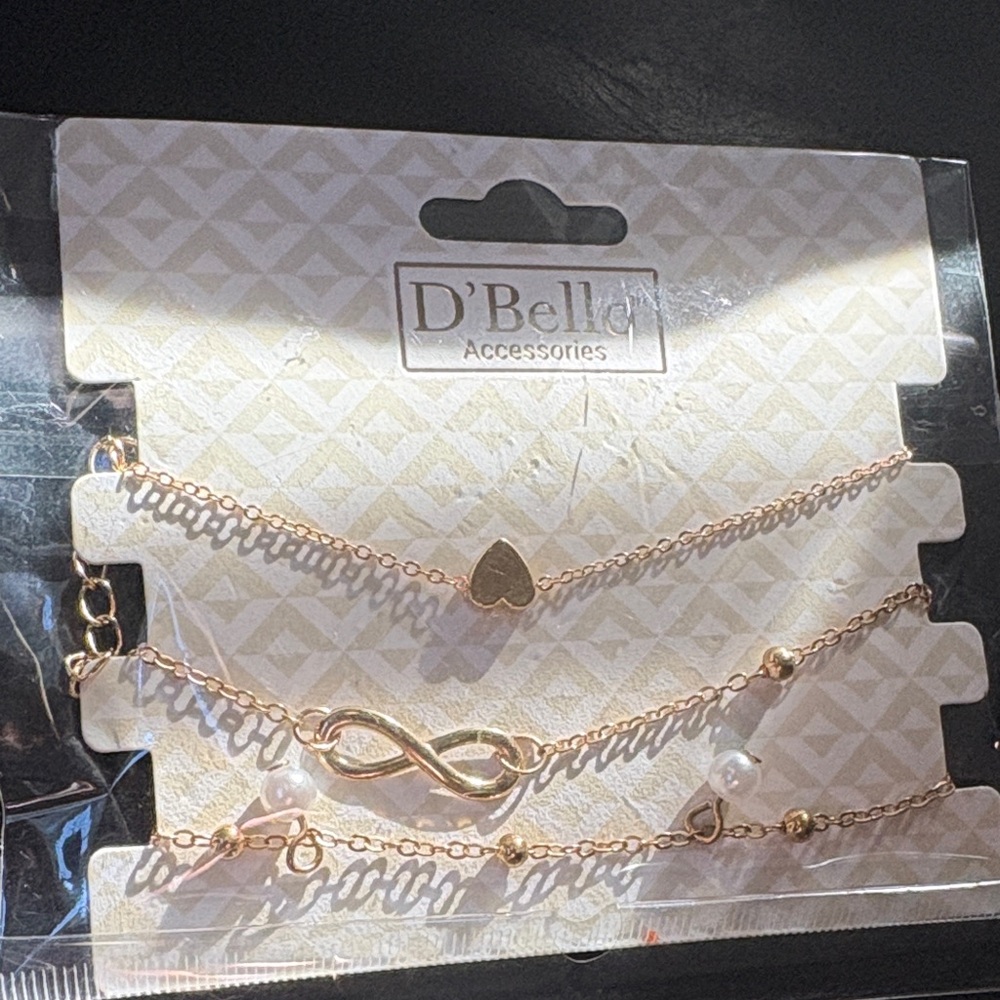 Gold Heart and Infinity Bracelet Set